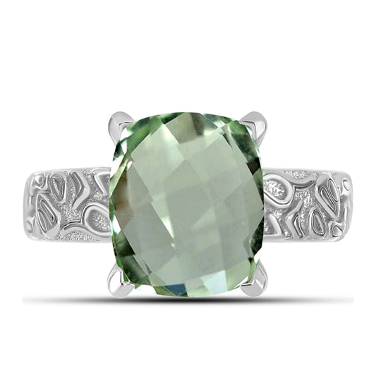 Anillo de Plata con Amatista Verde