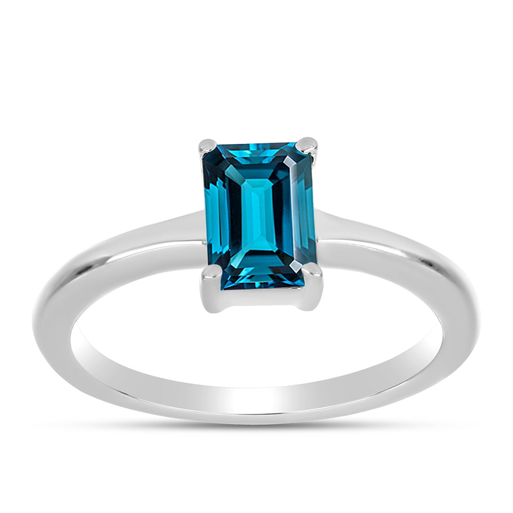 Anillo de Plata con Topacio Azul Londres