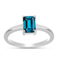 Anillo de Plata con Topacio Azul Londres