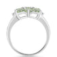 Anillo de Plata con Amatista Verde y Topacio Blanco
