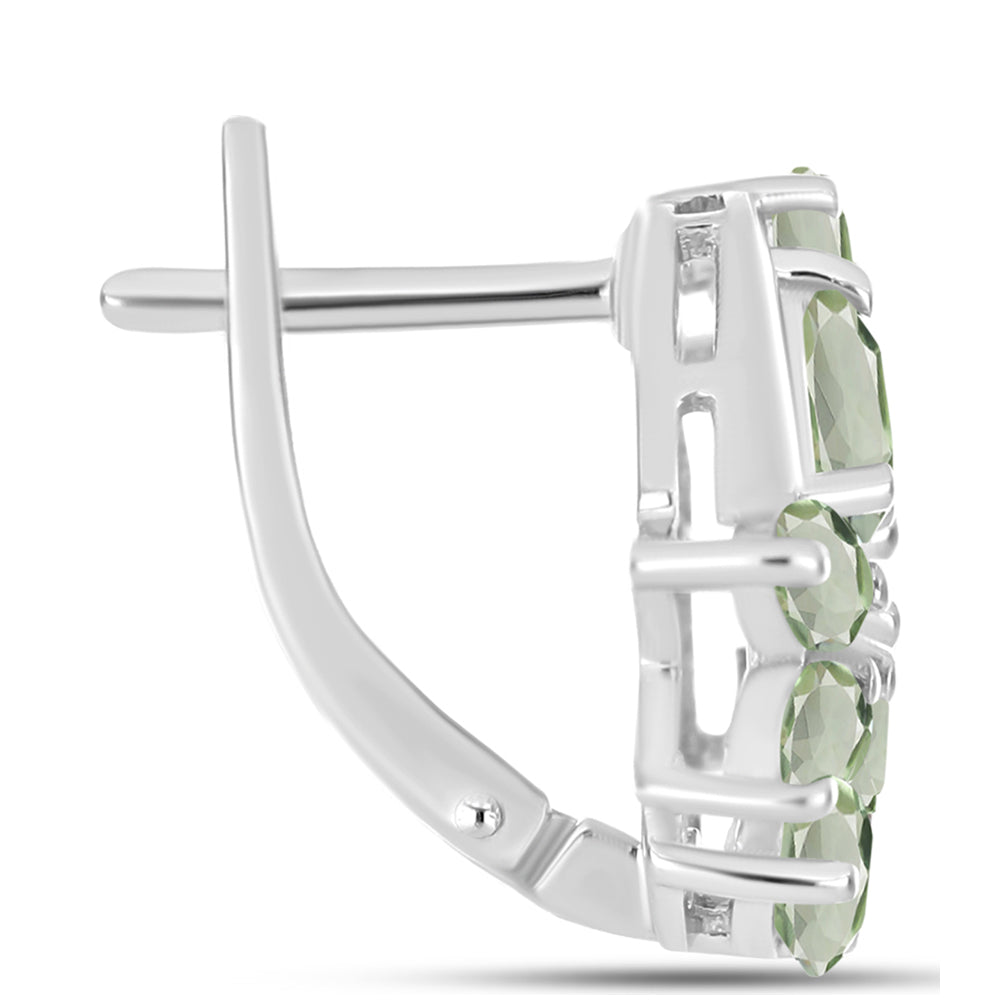 Pendientes de Plata con Amatista Verde 2 