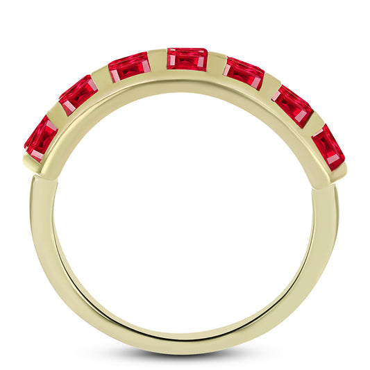 Anillo de Plata Bañada en Oro con Ágata Roja