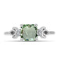 Anillo de Plata con Amatista Verde y Topacio Blanco