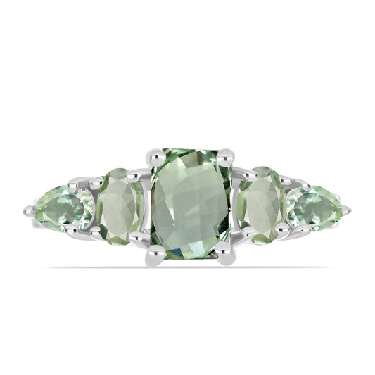 Anillo de Plata con Amatista Verde