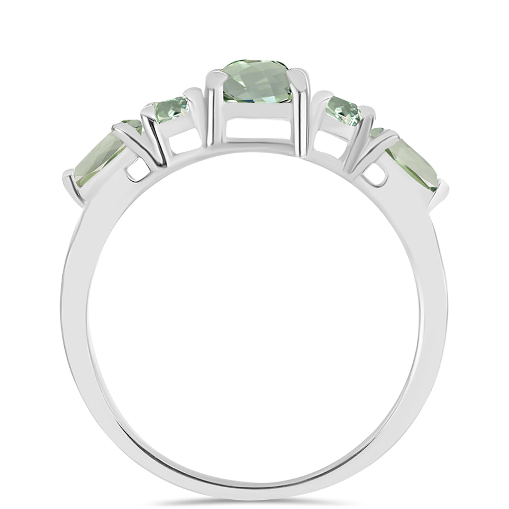 Anillo de Plata con Amatista Verde