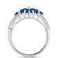 Anillo de Plata con Topacio Azul Londres y Topacio Blanco