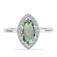 Anillo de Plata con Amatista Verde y Topacio Blanco
