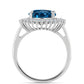 Anillo de Plata con Topacio Azul Londres y Topacio Blanco