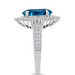 Anillo de Plata con Topacio Azul Londres y Topacio Blanco
