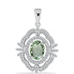 Colgante de Plata con Amatista Verde y Topacio Blanco