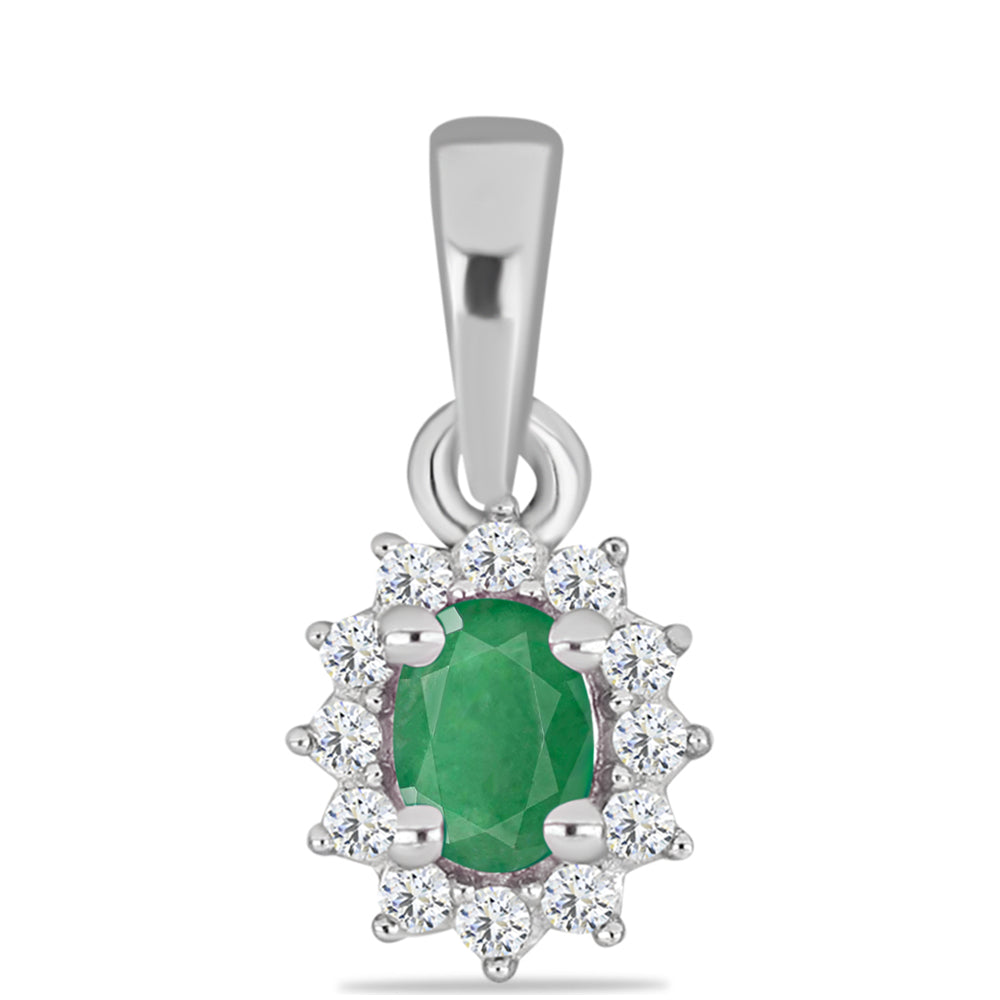 Conjunto de Plata con Rubí de Madagascar y Esmeralda de Brasil ( Colgante ) 6 
