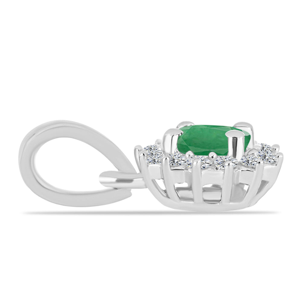 Conjunto de Plata con Rubí de Madagascar y Esmeralda de Brasil ( Colgante ) 7 