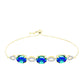 Pulsera de Plata Bañada en Oro con Cuarzo Pavo Real y Topacio Blanco