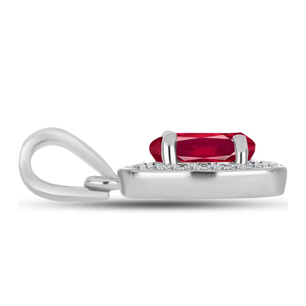 Colgante de Plata con Rubí de Madagascar y Topacio Blanco 2 
