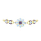 Pulsera de Plata Bañada en Oro con Piedra Lunar Arco Iris y Amatista de Marruecos