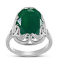 Anillo de Plata con Calcedonia Verde