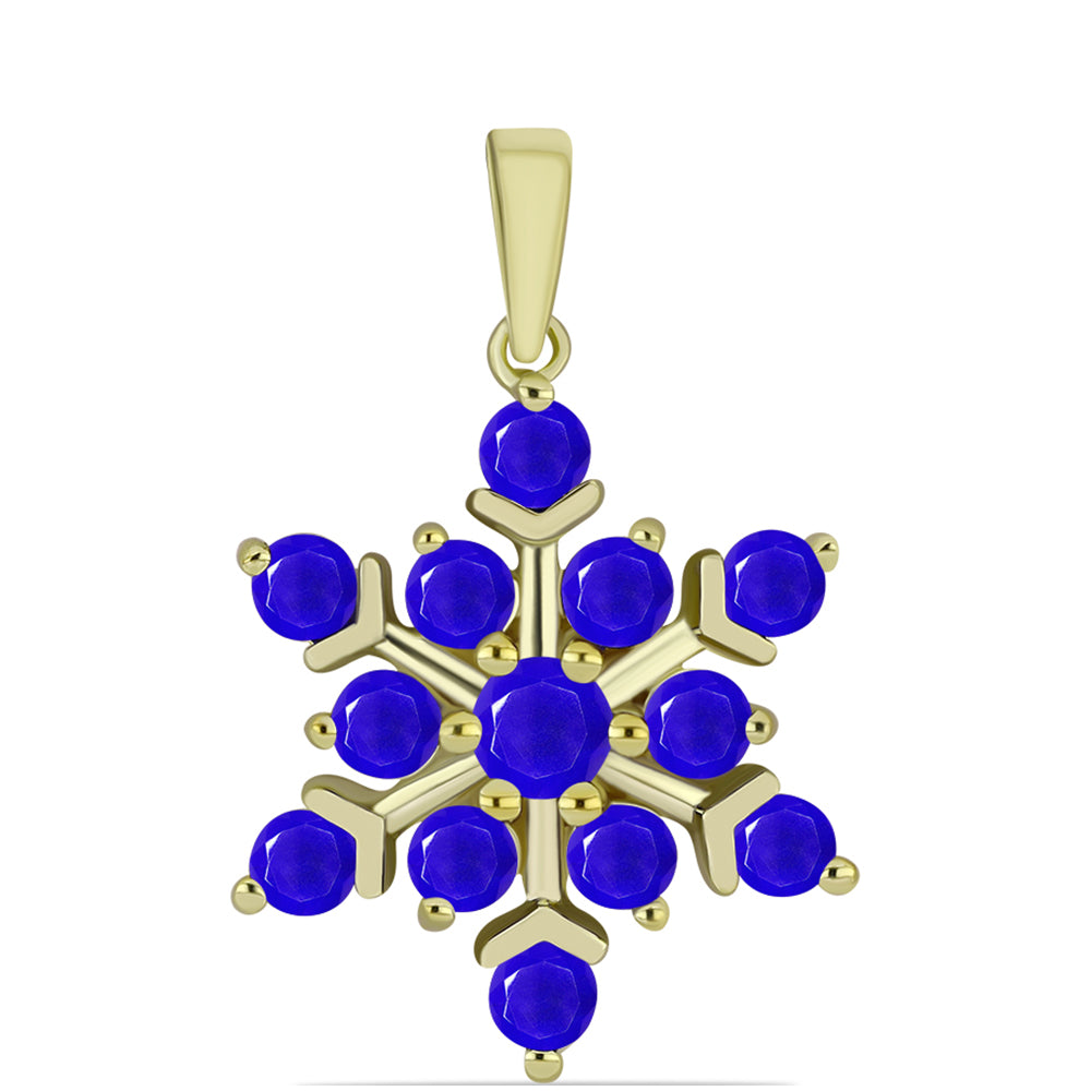 Colgante de Plata Bañada en Oro con Ágata azul