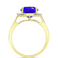 Anillo de Plata Bañada en Oro con Ágata azul y Topacio Blanco