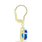Pendientes de Plata Bañada en Oro con Cuarzo Pavo Real y Topacio Blanco