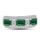 Anillo de Plata con Calcedonia Verde y Topacio Blanco