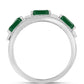 Anillo de Plata con Calcedonia Verde y Topacio Blanco