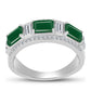 Anillo de Plata con Calcedonia Verde y Topacio Blanco