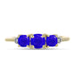 Anillo de Plata Bañada en Oro con Ágata azul y Topacio Blanco