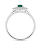 Anillo de Plata con Calcedonia Verde y Topacio Blanco