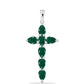 Cruz Colgante de Plata con Calcedonia Verde