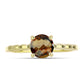 Anillo de Plata Bañada en Oro con Cuarzo Coñac