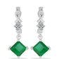 Pendientes de Plata con Esmeralda de Brasil y Topacio Blanco