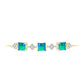 Pulsera de Plata Bañada en Oro con Ópalo Azul Paraiba de Etiopía y Topacio Blanco