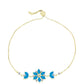 Pulsera de Plata Bañada en Oro con Ópalo Azul Paraiba de Etiopía y Topacio Blanco