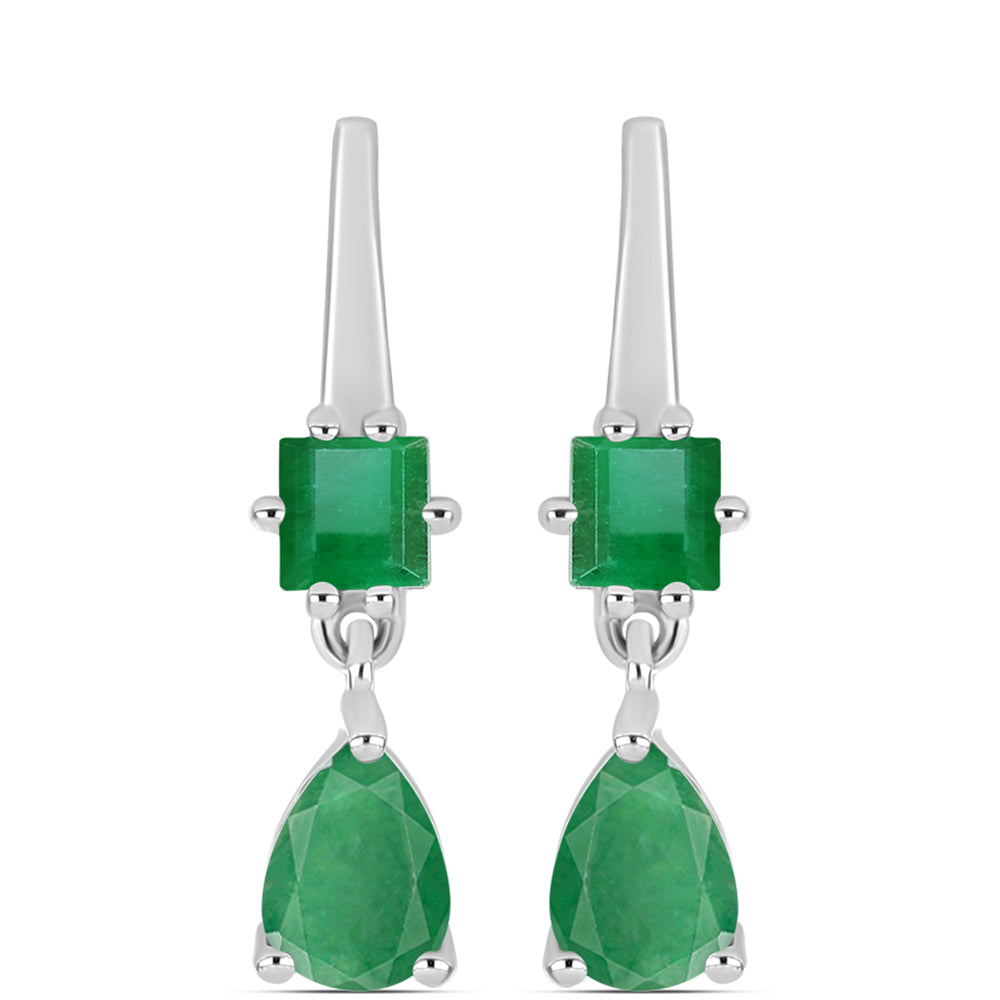 Pendientes de Plata con Esmeralda de Brasil 1 