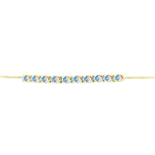 Pulsera de Plata Bañada en Oro con Moisanita hielo