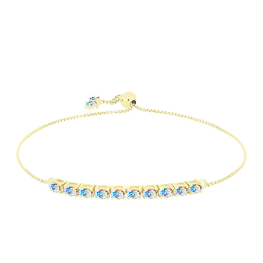 Pulsera de Plata Bañada en Oro con Moisanita hielo