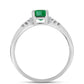 Anillo de Plata con Esmeralda de Brasil y Topacio Blanco