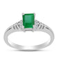 Anillo de Plata con Esmeralda de Brasil y Topacio Blanco