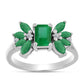 Anillo de Plata con Esmeralda de Brasil y Topacio Blanco