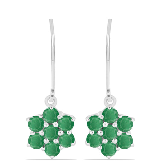 Pendientes de Plata con Esmeralda de Brasil