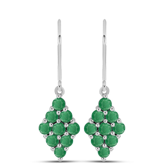 Pendientes de Plata con Esmeralda de Brasil