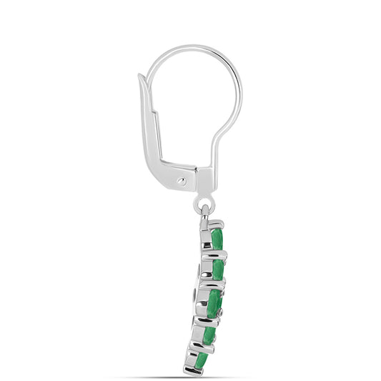 Pendientes de Plata con Esmeralda de Brasil