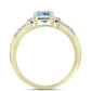 Anillo de Plata Bañada en Oro con Moisanita hielo y Topacio Blanco