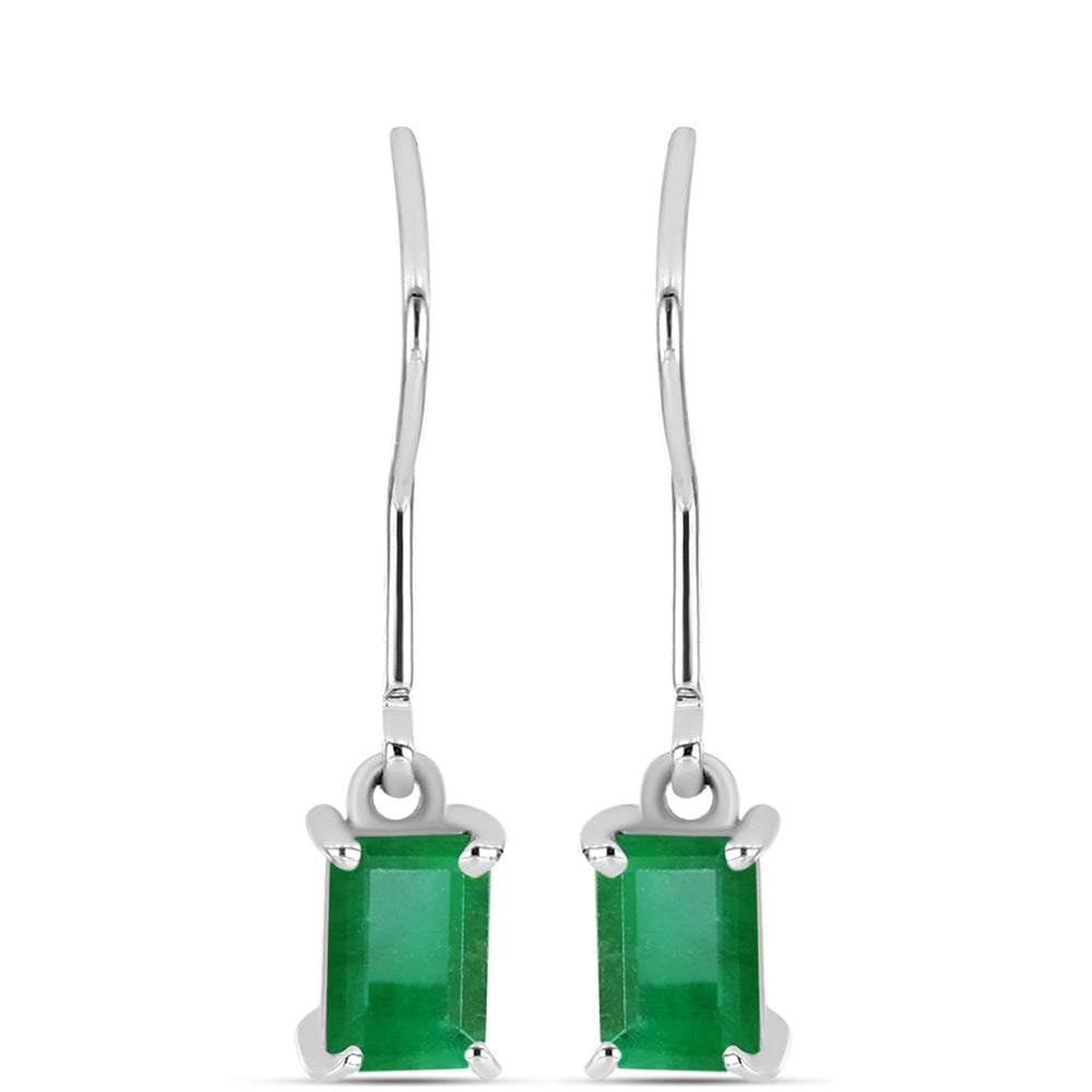 Pendientes de Plata con Esmeralda de Brasil 1 