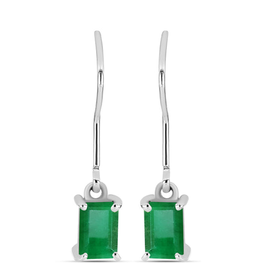 Pendientes de Plata con Esmeralda de Brasil