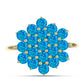Anillo de Plata Bañada en Oro con Ópalo Azul Paraiba de Etiopía