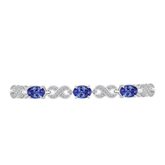 Pulsera de Plata con Tanzanita y Topacio Blanco