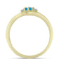 Anillo de Plata Bañada en Oro con Ópalo Azul Paraiba de Etiopía y Topacio Blanco