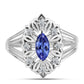Anillo de Plata con Tanzanita y Topacio Blanco