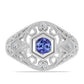 Anillo de Plata con Tanzanita y Topacio Blanco